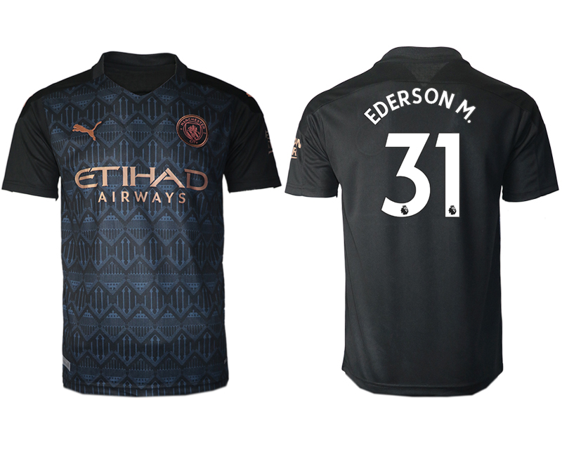 Men 2020-2021 club Manchester City away aaa version #31 black Soccer Jerseys